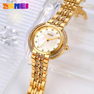 Skmei Women's Quartz Watch Rose Gold Stainless Steel Bracelet Diamond Accent Analog Display 8.3mm Thin Case 30M Waterproof - Product Image 3