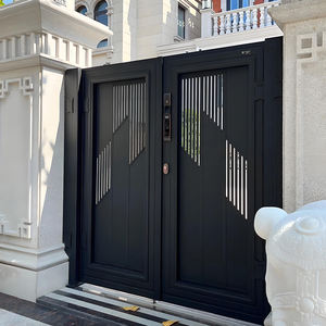 Новая модель, современные заборы и ворота, главные ворота, черные, серые, жилые, алюминиевые распашные ворота для сада, двойные двери - Product Image 2