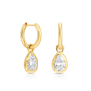 LYBURCHI 925 Sterling Silver 18K <strong>Gold</strong> Plated Minimalist Bezel CZ <strong>Dangle</strong> Hoop <strong>Earrings</strong> 2026 New Arrival Fine Jewelry Wholesale - Product Image 2