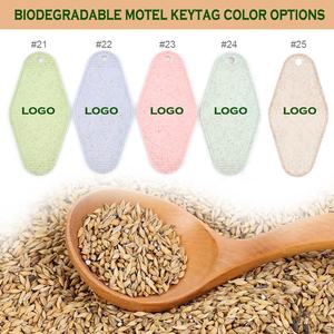 맞춤형 판촉 선물 생분해성 재활용 키체인 플라스틱 아크릴 인쇄 모텔 키태그 - Product Image 2