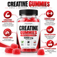 Gummies de créatine monohydrate en marque blanche 5000mg sans sucre, supplément nutritionnel sportif, fabricant OEM ODM