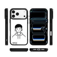 Coque de téléphone AG Feeling Black Edge avec design à capuche pour iPhone 17, 17 Pro Max, 16 Pro, 15, 15 Pro Max – Coque magnétique