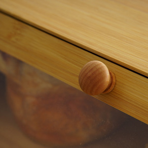 Caja de pan de bambú multifuncional de gran capacidad para almacenamiento de aperitivos, caja grande de madera para el hogar, sala de estar, cocina, caja de almacenamiento de alimentos - Product Image 5