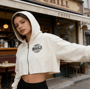 Sudadera con capucha corta para hombre 2026, 100% algodón rizado, estilo oversize, con letras lavadas, premium, de moda y corte a medida - Product Image 1