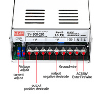 MZMW 800W 220V 3.63A 380V Entrée CCTV LED Industriel Réglable SMPS LED Transformateur Pilote AC à DC Alimentation à découpage