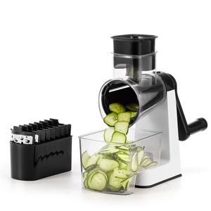 Coupe-légumes manuel multifonctionnel avec poignée, lames rotatives, <span class=keywords><strong>râpe</strong></span> <span class=keywords><strong>à</strong></span> tambour <span class=keywords><strong>de</strong></span> <span class=keywords><strong>table</strong></span> pour la cuisine - Product Image 1