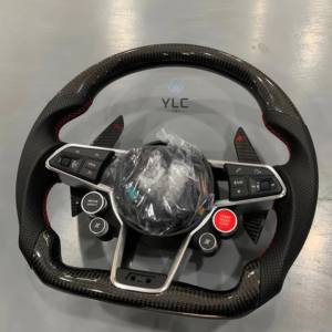 Volant semi-carbone <span class=keywords><strong>S</strong></span>-<span class=keywords><strong>Line</strong></span> avec bouton de démarrage pour <span class=keywords><strong>Audi</strong></span> Q8 SQ8 A3 A4 B9 A5 B8 A6 C7 A7 S3 S4 RS3 RS5 RS7 RS6 C8 - Product Image 2