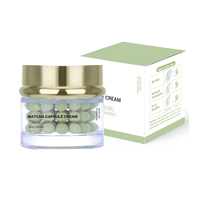 Crème hydratante ultra-apaisante en capsules avec logo personnalisé, matcha, aloe vera, camomille, réparation de l'acné, huile d'arbre à thé, contrôle du sébum, 50g