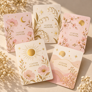 Biglietti di Auguri Personalizzati con Lamina d'Oro, Design Floreale Boho, 'Una Piccola Gioia per Te', Biglietti di Ringraziamento per Confezioni Regalo - Product Image 6