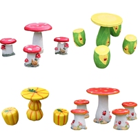 Grande chaise de table de fruits et légumes en fibre de verre ornements jardin extérieur paysage champignon siège décoration de jardin