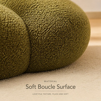 Fauteuil d'appoint Boucle, tabouret Clover, siège rembourré en tissu doux pour maison moderne, appartement, salon, chambre à coucher