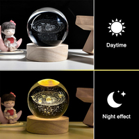 Produits de dropshipping 2026 : Lampe de nuit LED créative en forme de boule de cristal 3D, lune, planète, galaxie, USB, lampe de bureau pour la décoration de la maison