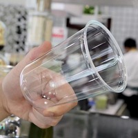 Gobelets en plastique recyclables 360ml 500ml 700ml PET jetables pour dessert thé au lait avec couvercle plat en dôme transparent givré
