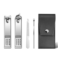 Ensemble de manucure professionnel en acier au carbone avec poignées à motif diamant et étui de voyage texturé en cuir