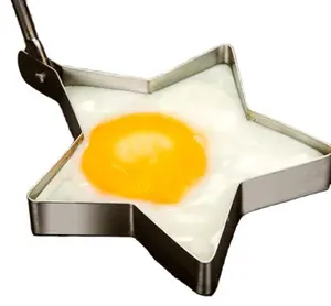 FullChea 5 buah/set alat masak bunga tipe hati sabun gosok telur cetakan omelet cetakan telur sabun besi tahan karat telur tumis