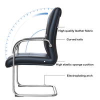 Chaise de bureau Xipi élégante et personnalisable, moderne, pour la maison, en cuir PU imperméable, ergonomique, avec base en acier courbé