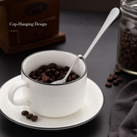Gebogener Griff Edelstahl-Löffel für Kaffee Dessert Café Tasse Wandmontierte Kreative Löffel-Sets
