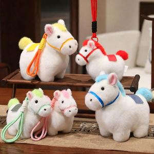 OEM ODM Horse Year Mascot Plush Pendant Doll Cute Colorful 12cm Embroidered <b>Stress</b> Relief Birthday Keychain Charm for Bags - Product Image 1