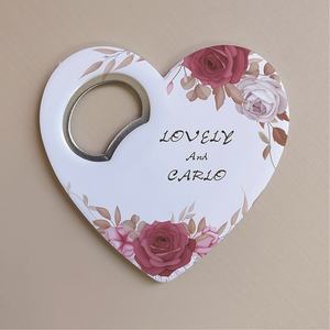 定制结婚礼物UV印花葡萄酒啤酒开瓶器现代设计冰箱贴纸塑料结婚纪念品 - Product Image 4