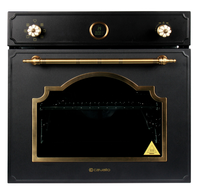 Four à convection encastrable vintage Cavallo, blanc crème, rétro, électrique, mural, pour hôtel et usage domestique, en acier inoxydable, 58L