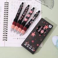 Stylos gel scolaires en plastique personnalisés de 0,5 mm avec grip souple en silicone, coffret cadeau bleu pour étudiants
