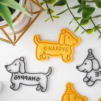 Emporte-pièce 3D Animaux Chien Moule à biscuit personnalisé Fondant Cookie Embosser Tampon pour gâteau pâtisserie