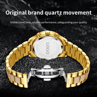 Montre Quartz Homme Sport Multifonctionnelle en Bois et Acier Inoxydable Étanche à Phase de Lune, Logo de Marque Personnalisé OEM ODM