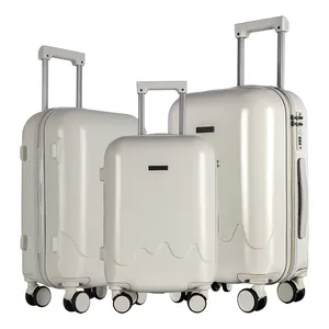 Wave Cloud Design Luggage Travel Bags sets with Flat handles, Carry on suitcase baggage 20inches trolley bag for travel