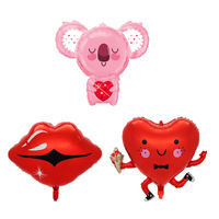 Ballons Saint-Valentin 2027 en forme de cœur, lèvres et koala – Fournitures de décoration pour mariage, fête prénuptiale et anniversaire