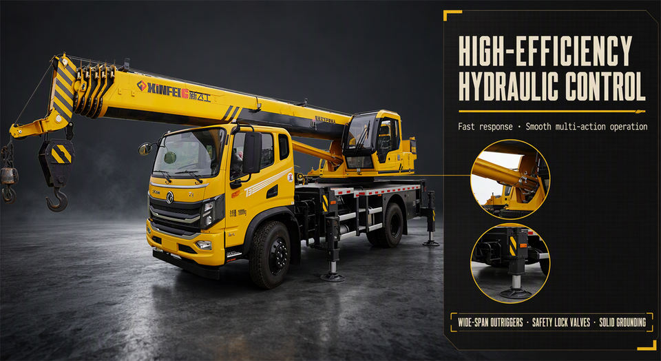 High Energy Efficiency Fully Hydraulic Truck Crane, 6-section ...