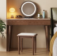 Table de toilette en bois massif avec tiroirs et tabouret pour chambre à coucher - Vente en gros