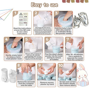 <span class=keywords><strong>Kit</strong></span> de <span class=keywords><strong>moulage</strong></span> <span class=keywords><strong>3D</strong></span> pour mains, pour couples ou familles, avec plaque de fixation, cadeaux DIY pour anniversaire, sculpture souvenir pour elle et lui, mariage, enfants - Product Image 6