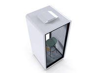Cabine de bureau acoustique insonorisée OMNI moderne avec ventilation intégrée, design modulaire, lumière LED à détecteur de mouvement