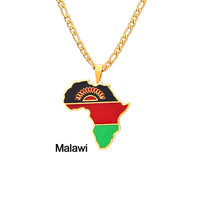 Collier pendentif en acier inoxydable émaillé avec carte du continent africain et drapeau national du Niger, cadeau souvenir patriotique tendance