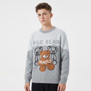 Custom Embroidery Cartoon Bear <b>Jumper</b> ODM Anti-Wrinkle Winter Long Sleeve Cotton <b>Men's</b> <b>Pattern</b> Sweater - Product Image 1