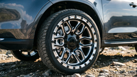Nouvelles jantes tout-terrain forgées 17-20 pouces noir brillant avec anneau simulé Beadlock usiné argenté pour camion et SUV 5x127 6x135 20mm ET