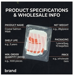 Nouveau Masque Visage au Collagène <span class=keywords><strong>de</strong></span> Saumon en Gros, Masque en Tissu Coréen Personnalisé pour l'Entretien Quotidien et la Réparation Professionnelle - Product Image 3
