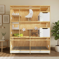 Villa pour animaux de compagnie en bois massif écologique, moderne, respirante, pliable, tendance, cage pour chats et chiens, intérieur, toutes saisons