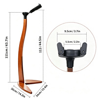Support de Guitare Auto-Lock en Bois Massif Sapele avec Base Sirène pour Guitares Acoustiques et Électriques, Présentoir Personnalisable avec Logo
