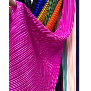 Tela Plisada de <span class=keywords><strong>Punto</strong></span> Color Fucsia Brillante, Tela Elástica Suave con Efecto Arrugado para Vestidos de Mujer, Vestidos de Noche, Costura Formal - Product Image 1