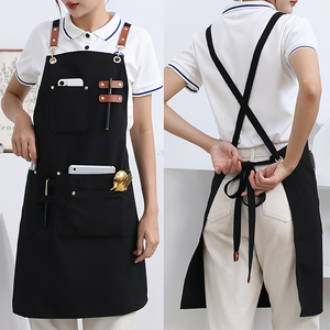 Nouveaux tabliers de cuisine imperméables et résistants à l'huile en polyester pour la cuisine, le travail, le jardinage, les restaurants, avec impression de logo <span class=keywords><strong>personnalisé</strong></span> - Product Image 3