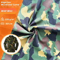 Tissu camouflage imprimé tissé en mélange de polyester 65% et de coton 35% de conception classique en camouflage forestier nigérian en gros