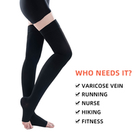 Chaussettes de compression personnalisées médicales 20-30 mmHg anti-varices, œdèmes, gonflements, à bout ouvert, hauteur cuisse