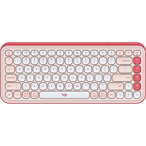 Clavier miniature <span class=keywords><strong>Logitech</strong></span> POP Icon Keys en plastique rose, compact, à profil bas, touches personnalisées pour <span class=keywords><strong>PC</strong></span>, Mac, ordinateur <span class=keywords><strong>portable</strong></span>, bureau, maison - Product Image 1