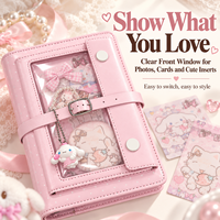 Mini carnet mignon Kawaii, carnets personnalisables, classeur à 6 anneaux rechargeable avec couverture souple rembourrée, pour l'école, le bureau et la planification journalière
