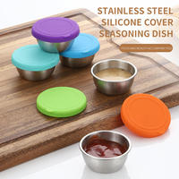 Gobelets à sauce personnalisés en acier inoxydable ronds avec couvercles