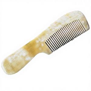 Cepillo para Cabello y Barba de Cuerno de Búfalo Natural de 12cm/16cm con Dientes Anchos y Antiestáticos para Masaje Capilar, Uso Doméstico - Product Image 2