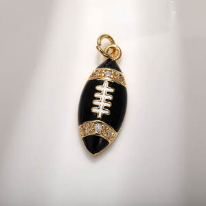 จี้รูปไม้แร็กเก็ต/รักบี้/แบดมินตัน ลายหยดน้ำมันทองแดงมุก ยี่ห้อจินหยวน สำหรับทำเครื่องประดับ DIY - Product Image 4