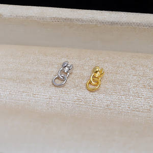 Conector de Hebilla Oculta de Plata S925 5080, Tapas para Cuentas para Collar o Pulsera, Accesorios de Reparación DIY, 1 Par - Product Image 2