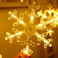 EU-Stecker Farbwechselnde Schneeflocken-Lichterkette 3,5M 138LED Traufenförmige Feenlichter Wasserdichte Außenbeleuchtung für Terrasse und Garten